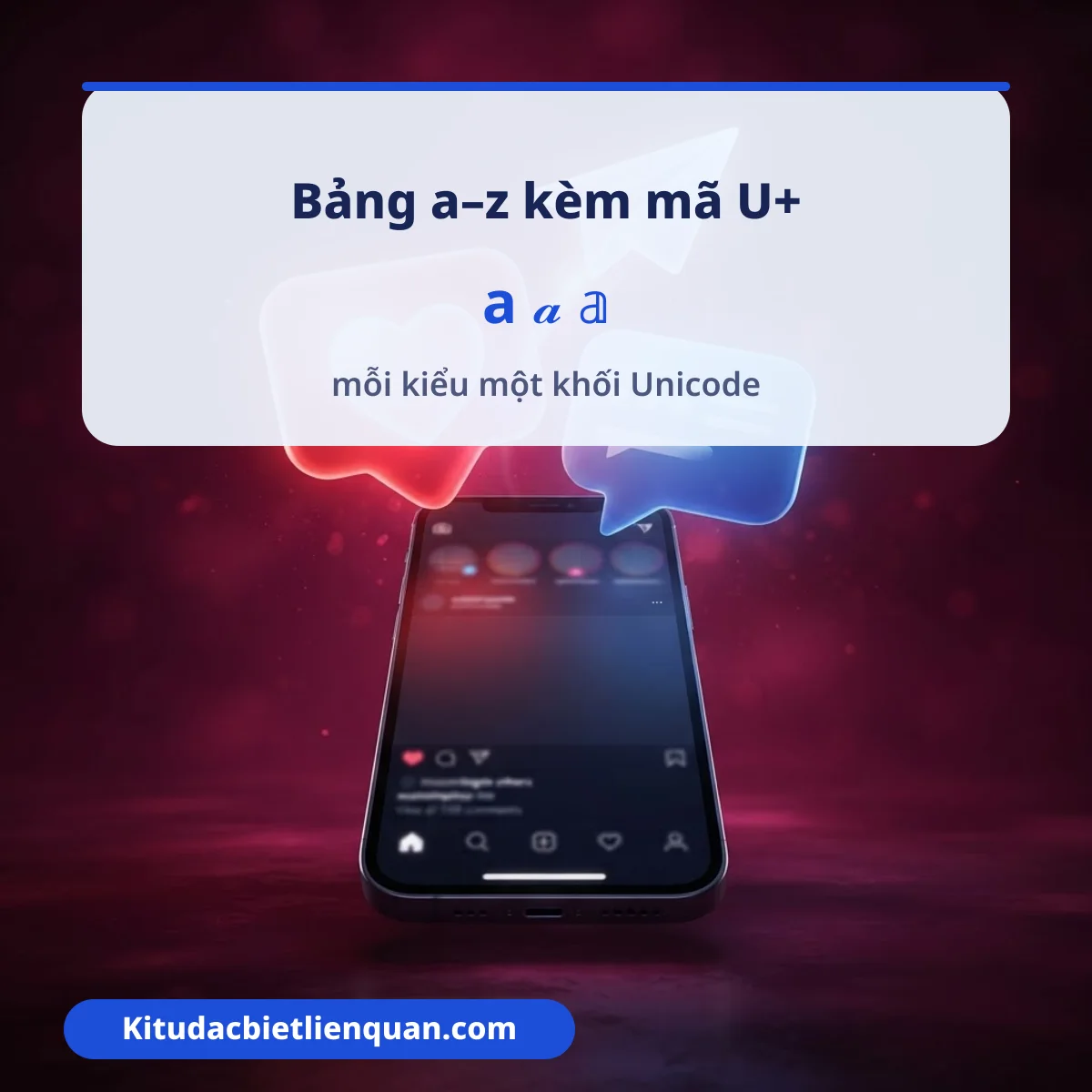 Bảng a–z các kiểu chữ Facebook kèm mã U+