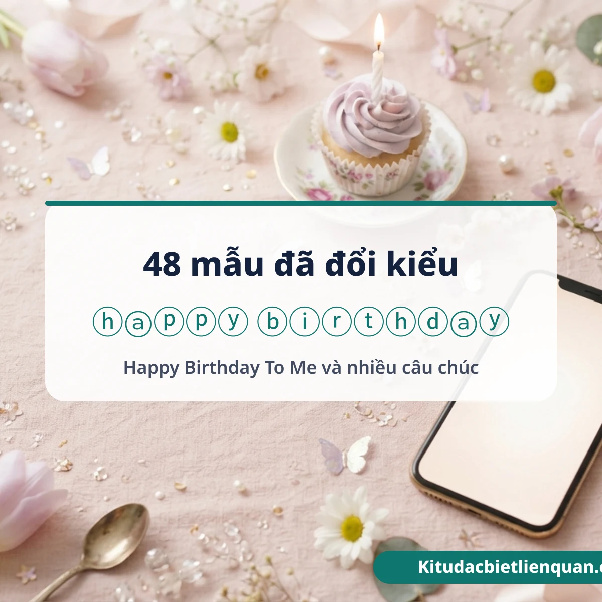 48 mẫu Happy Birthday và Happy Birthday To Me đã đổi kiểu chữ